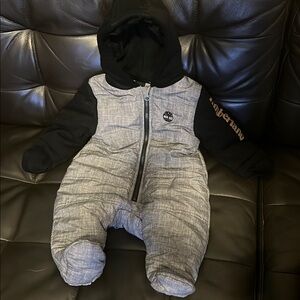 Timberland Black and Gray Kids Footie